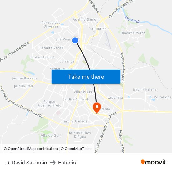 R. David Salomão to Estácio map
