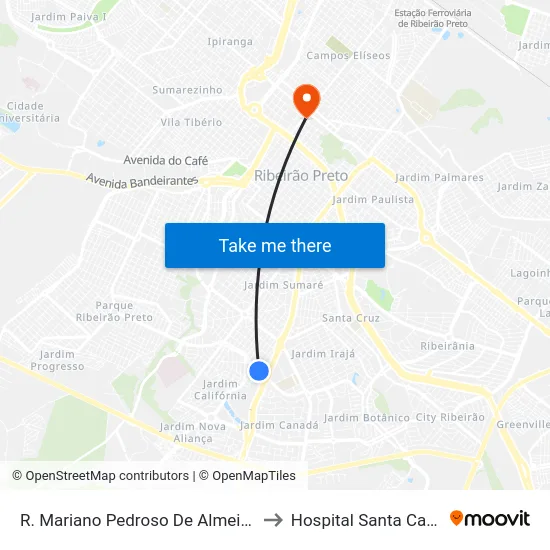 R. Mariano Pedroso De Almeida to Hospital Santa Casa map