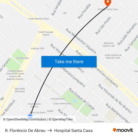 R. Florêncio De Abreu to Hospital Santa Casa map