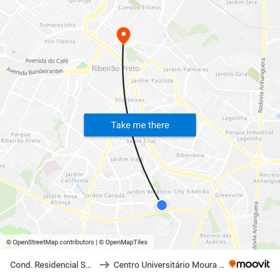 Cond. Residencial Santorini to Centro Universitário Moura Lacerda map