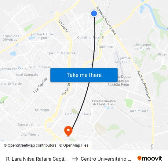 R. Lara Nilsa Rafaini Cação, 630 (Ao Lado) to Centro Universitário Moura Lacerda map