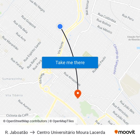 R. Jaboatão to Centro Universitário Moura Lacerda map
