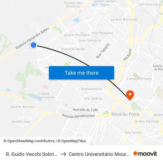 R. Guido Vecchi Sobrinho, 260 to Centro Universitário Moura Lacerda map