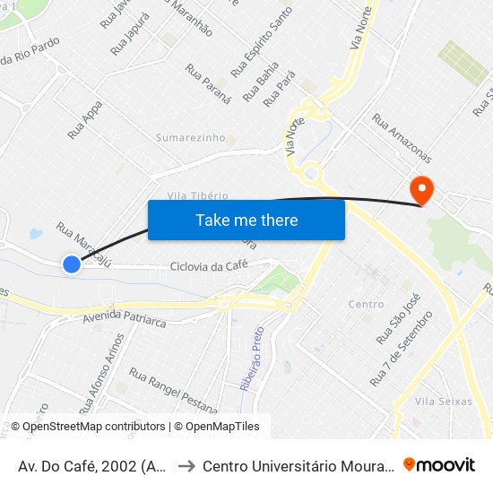 Av. Do Café, 2002 (Ao Lado) to Centro Universitário Moura Lacerda map