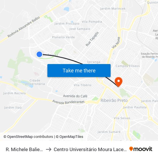 R. Michele Balieiro to Centro Universitário Moura Lacerda map