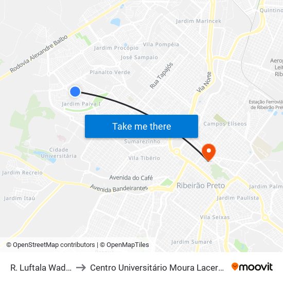 R. Luftala Wadhi to Centro Universitário Moura Lacerda map