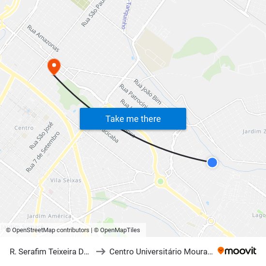 R. Serafim Teixeira Da Cunha to Centro Universitário Moura Lacerda map
