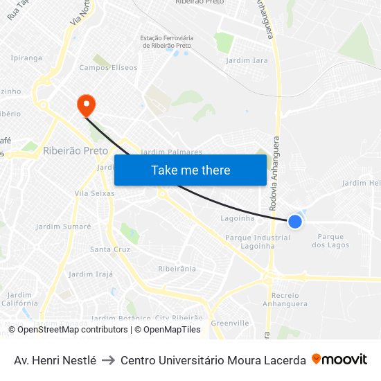 Av. Henri Nestlé to Centro Universitário Moura Lacerda map