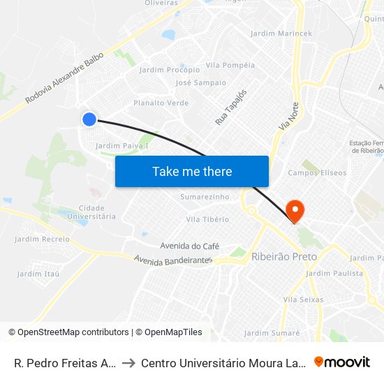 R. Pedro Freitas Alves to Centro Universitário Moura Lacerda map
