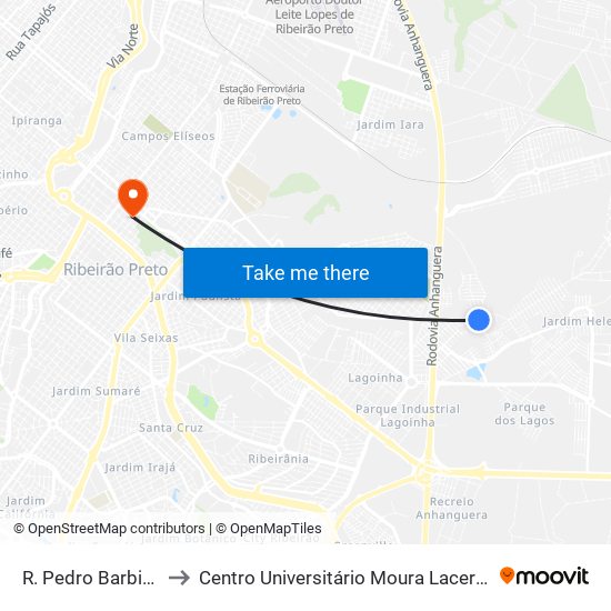 R. Pedro Barbieri to Centro Universitário Moura Lacerda map