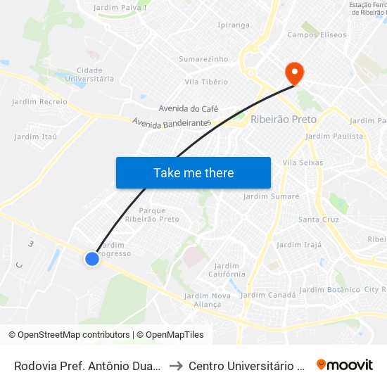 Rodovia Pref. Antônio Duarte Nogueira, S/N to Centro Universitário Moura Lacerda map