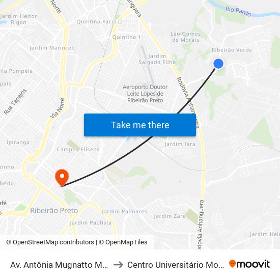 Av. Antônia Mugnatto Marincek, S/N to Centro Universitário Moura Lacerda map