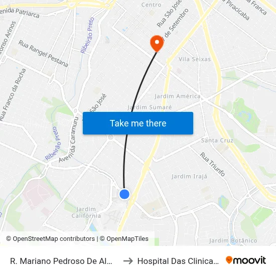 R. Mariano Pedroso De Almeida to Hospital Das Clinicas Ue map