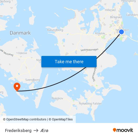 Frederiksberg to Ærø map