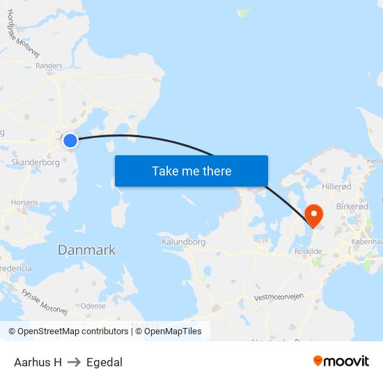 Aarhus H to Egedal map