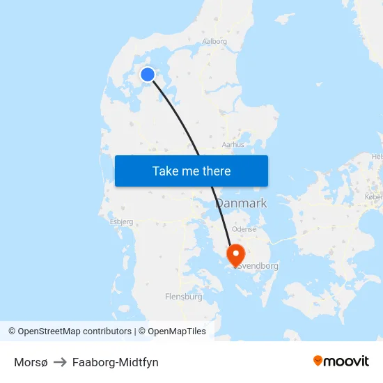 Morsø to Faaborg-Midtfyn map