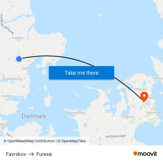 Favrskov to Furesø map