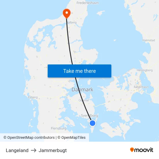 Langeland to Jammerbugt map
