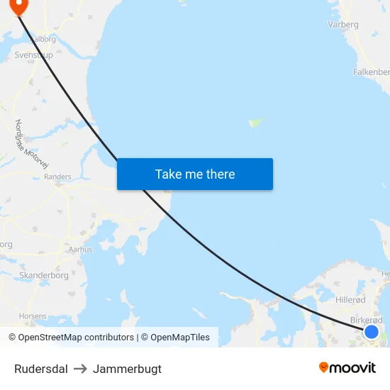 Rudersdal to Jammerbugt map