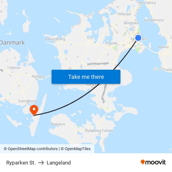 Ryparken St. to Langeland map