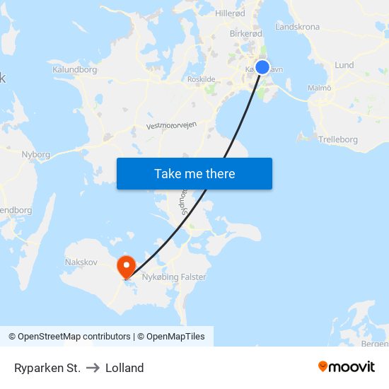 Ryparken St. to Lolland map