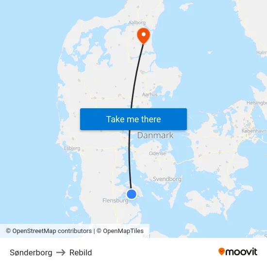 Sønderborg to Rebild map
