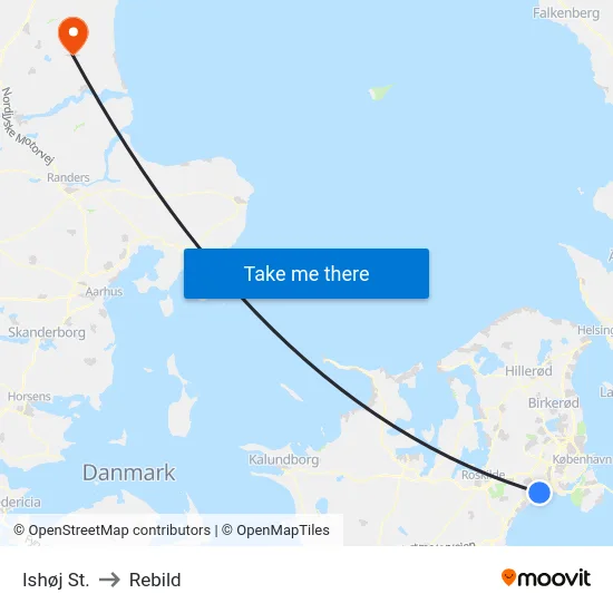 Ishøj St. to Rebild map