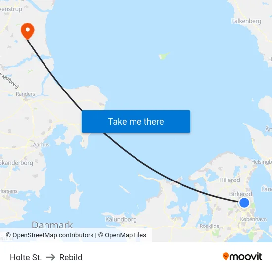 Holte St. to Rebild map