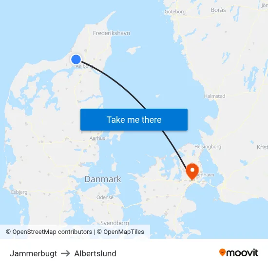 Jammerbugt to Albertslund map