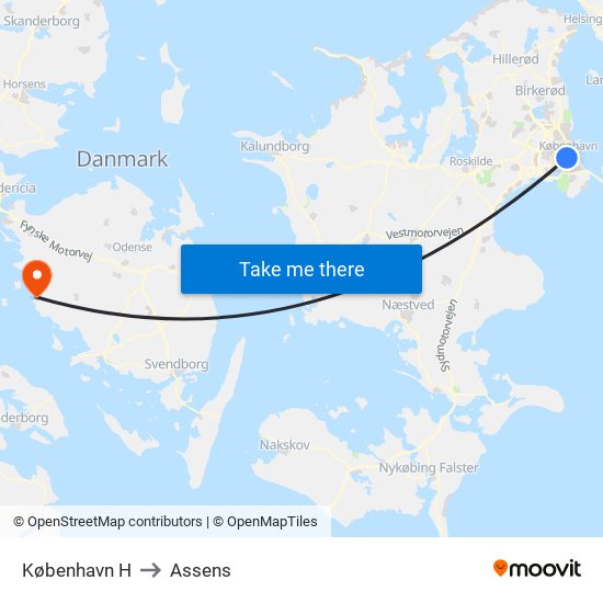 København H to Assens map
