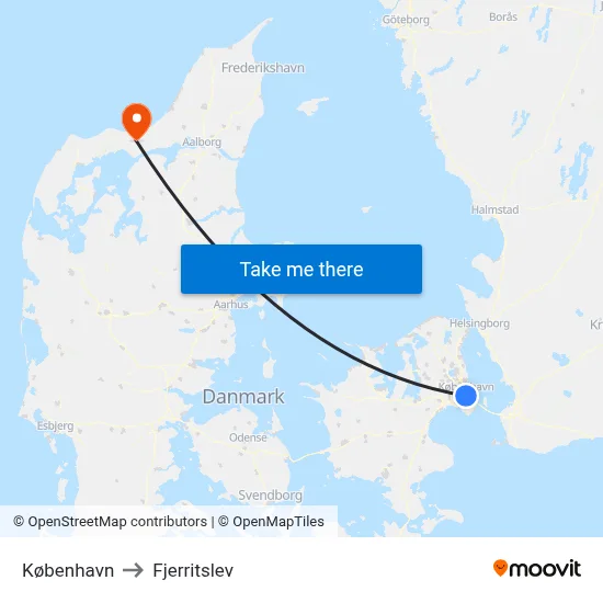 København to Fjerritslev map