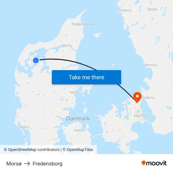 Morsø to Fredensborg map