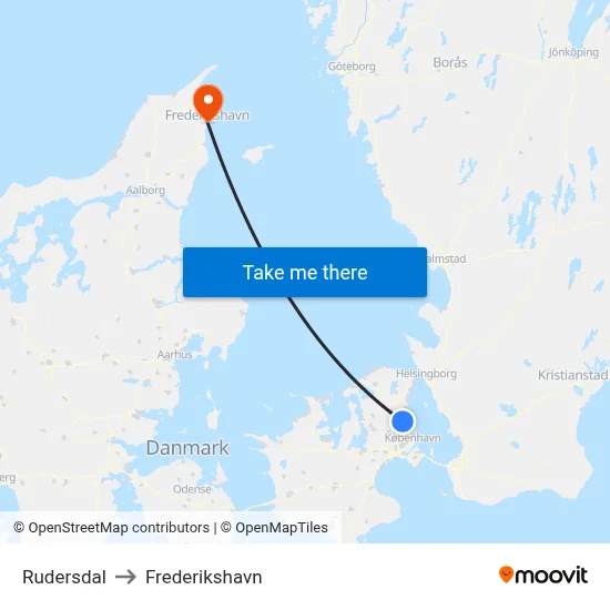 Rudersdal to Frederikshavn map