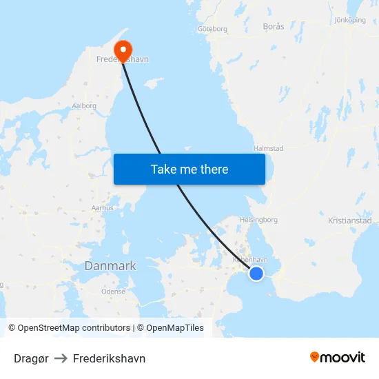 Dragør to Frederikshavn map