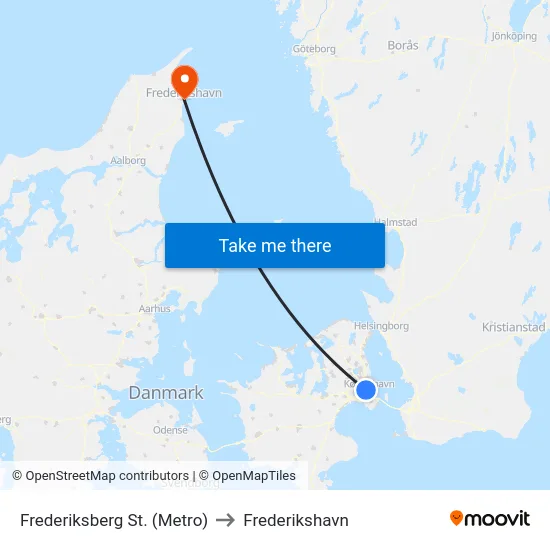 Frederiksberg St. (Metro) to Frederikshavn map