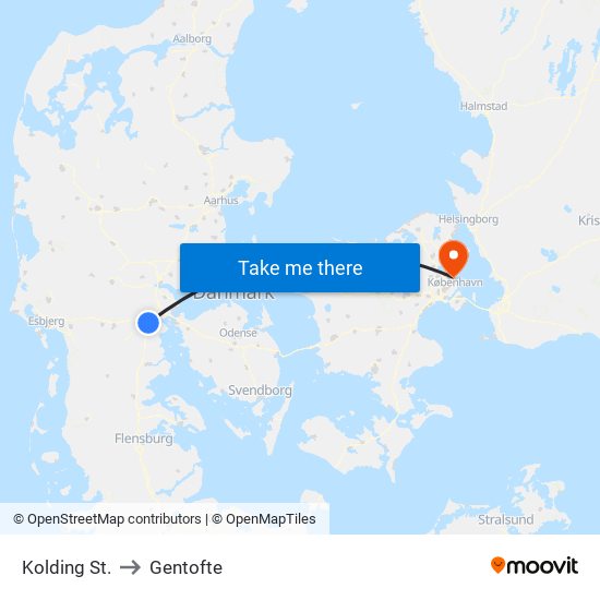 Kolding St. to Gentofte map