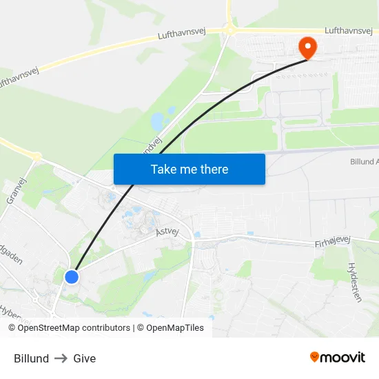 Billund to Give map