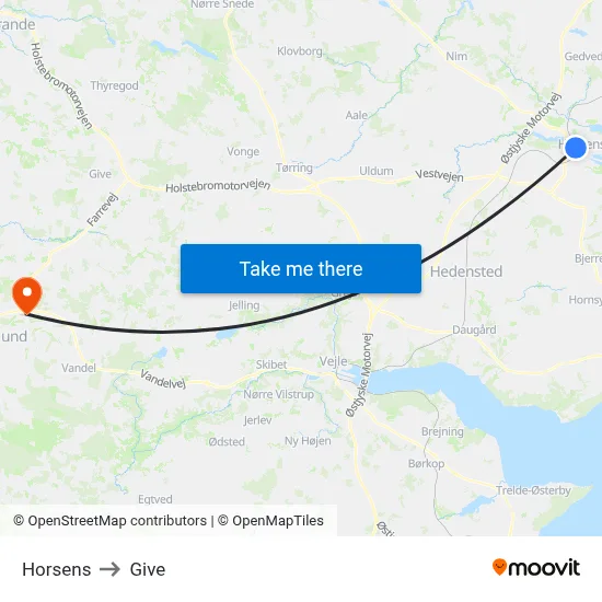 Horsens to Give map