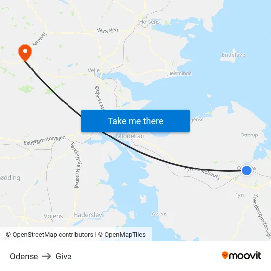 Odense to Give map
