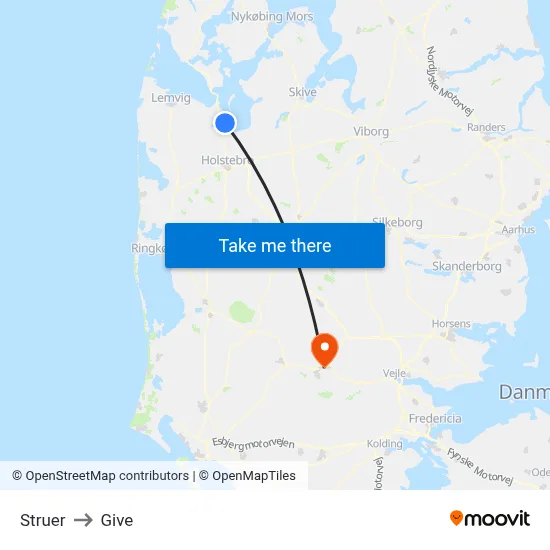 Struer to Give map