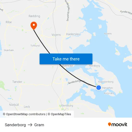 Sønderborg to Gram map