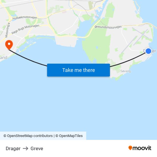 Dragør to Greve map