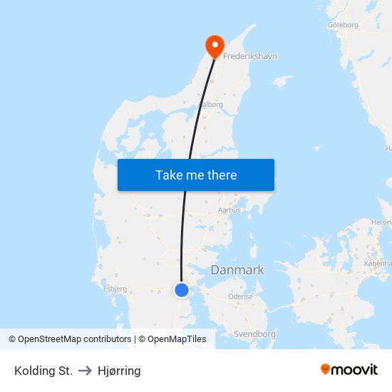 Kolding St. to Hjørring map