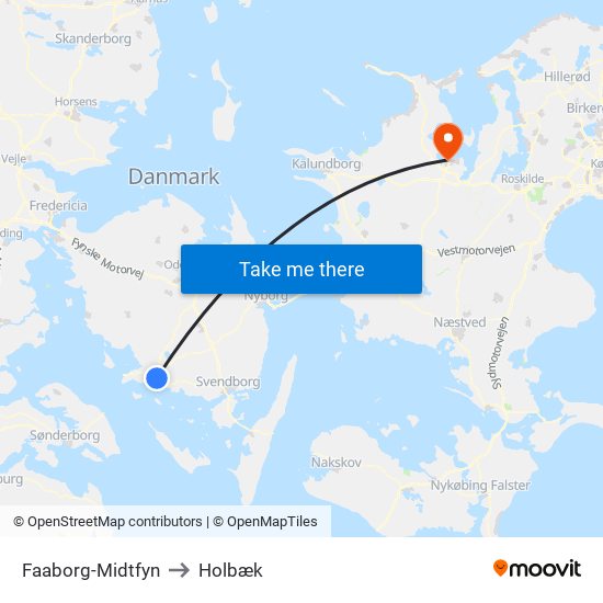 Faaborg-Midtfyn to Holbæk map