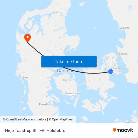 Høje Taastrup St. to Holstebro map