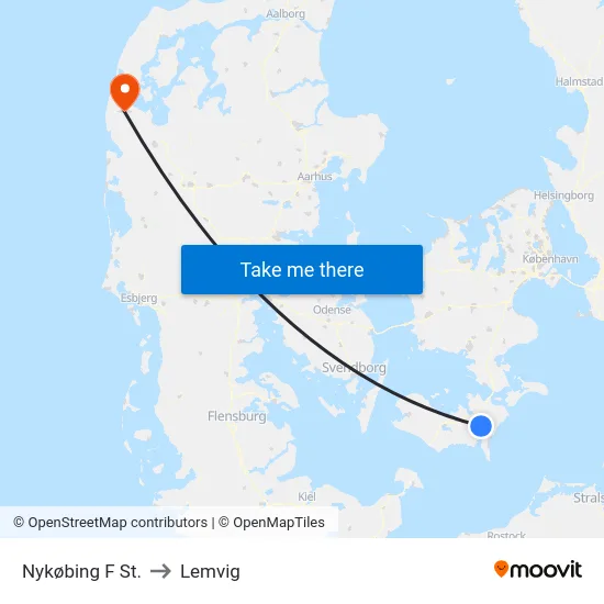Nykøbing F St. to Lemvig map