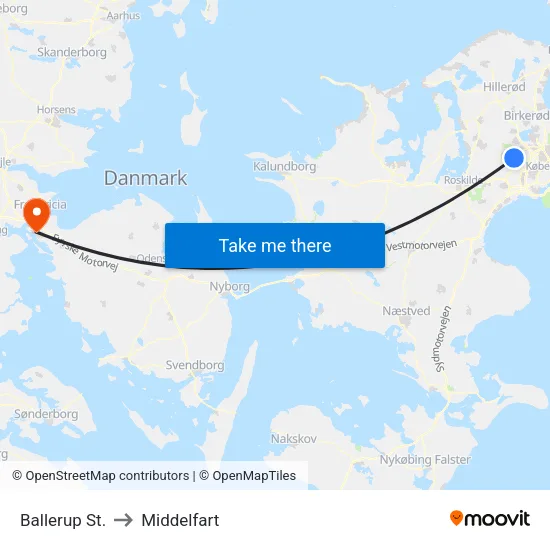 Ballerup St. to Middelfart map