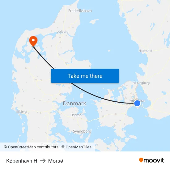 København H to Morsø map