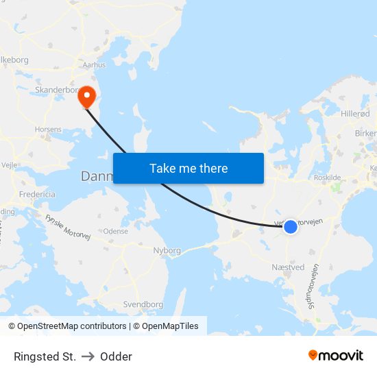 Ringsted St. to Odder map