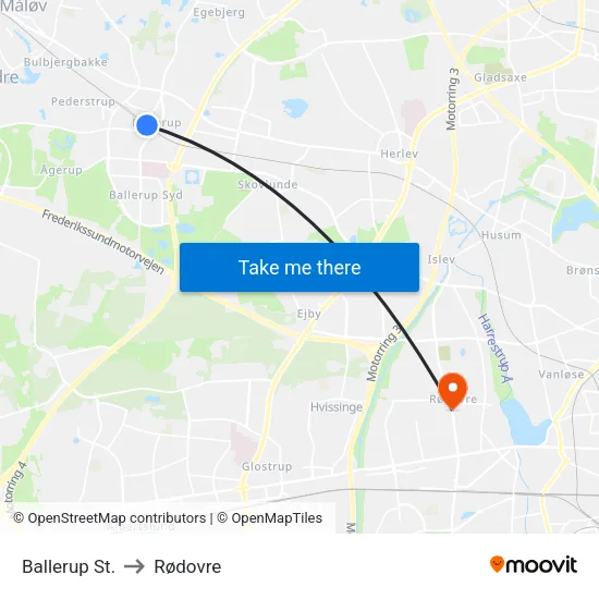 Ballerup St. to Rødovre map